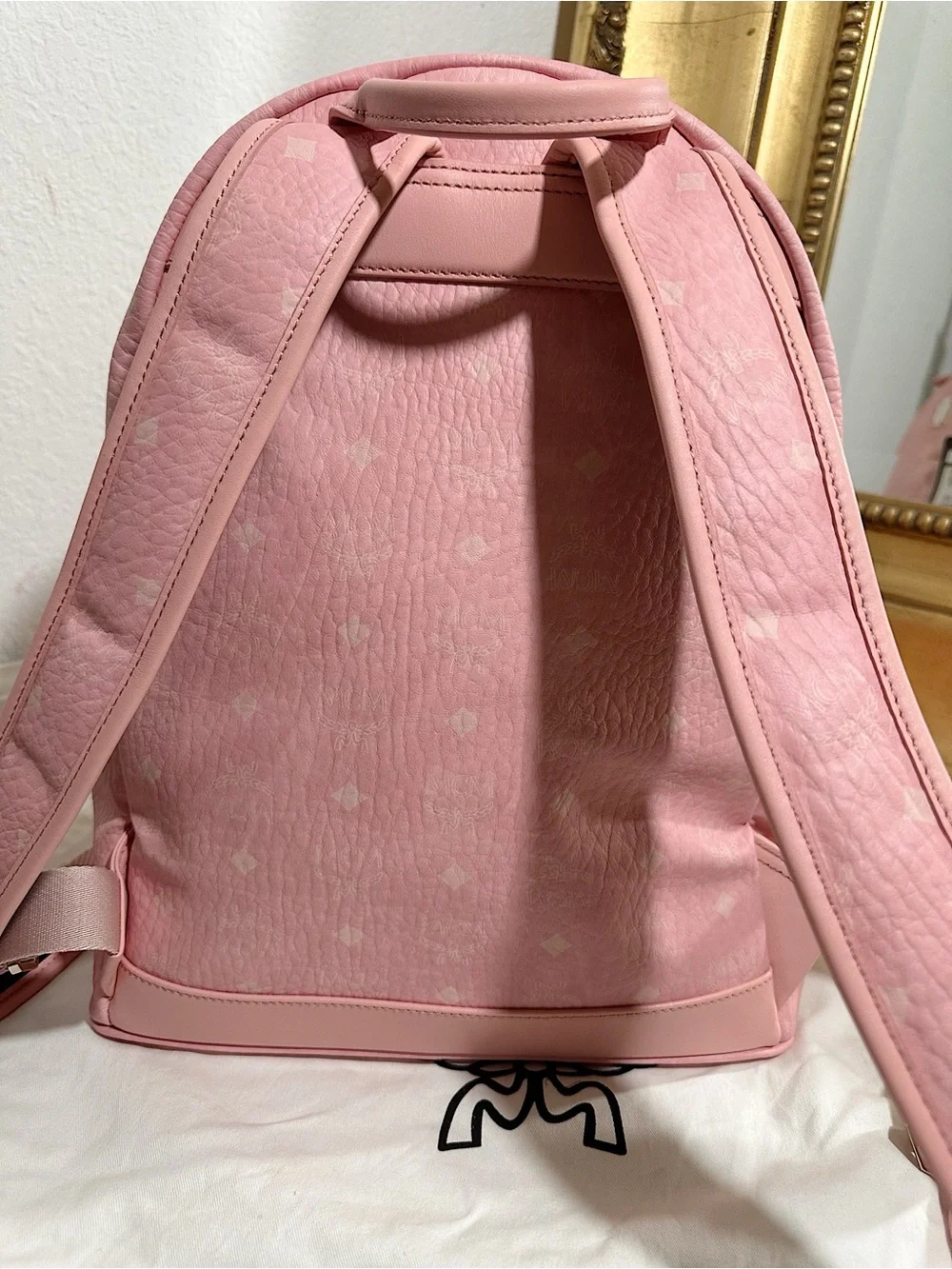 New With Tags/Dust Bag MCM Rare Stark VI Visetos Large Backpack in Blossom Pink